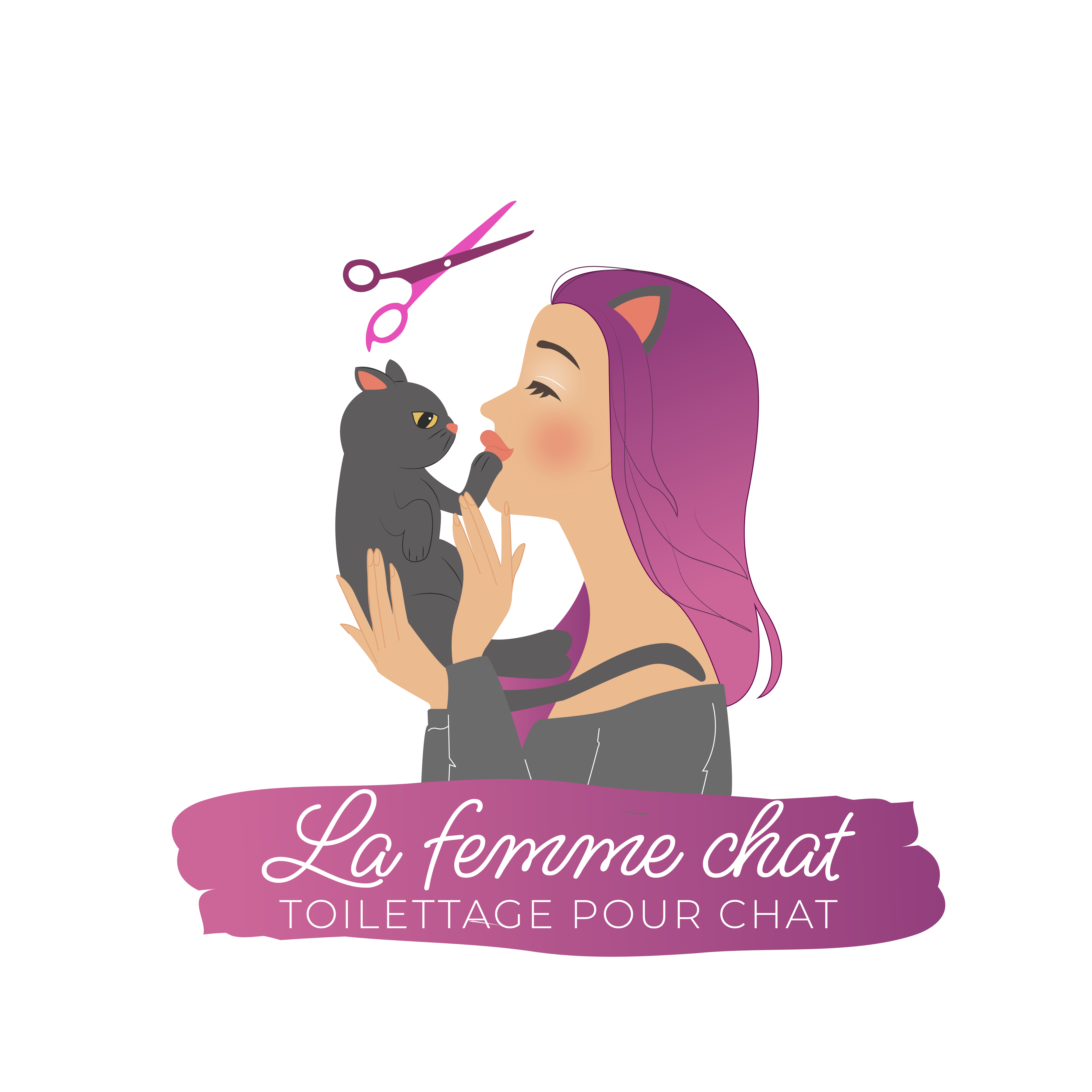 Logo Toilettage La Femme Chat